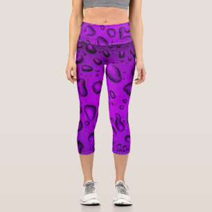 Cool Grainy Lila Wassertropfen Capri Leggings