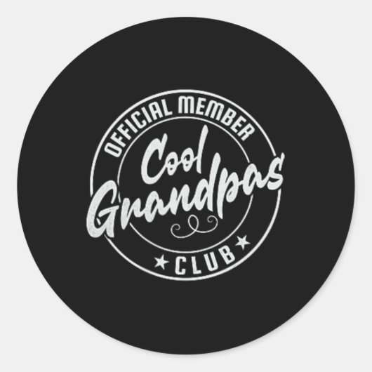 Cool Grandpas Club Offiziell Mitglied Vintag Runder Aufkleber (Vorderseite)