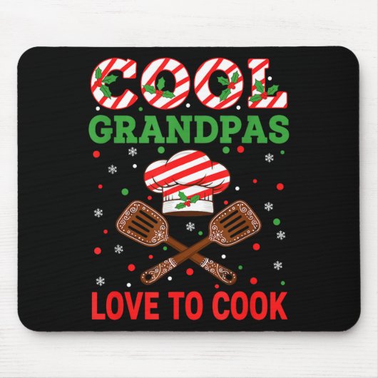 Cool Grandpas Love To Cook Festive Fun Candy Cane Mousepad (Vorne)