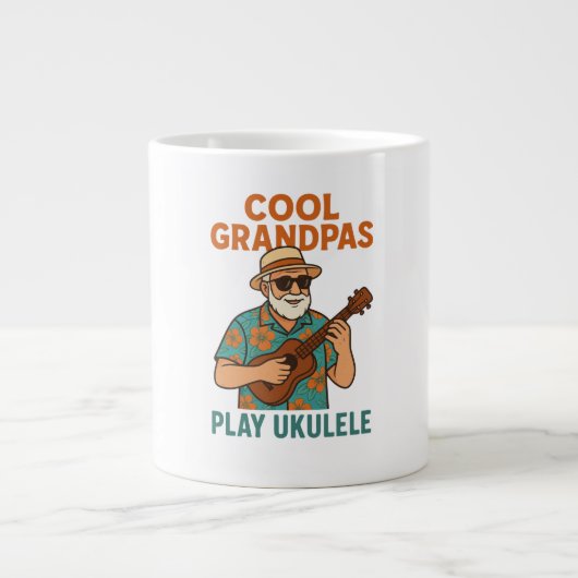 Cool Grandpas Play Ukulele Coffee Mug Jumbo-Tasse (Vorderseite)