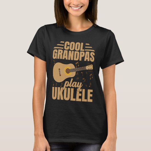 Cool Grandpas Play Ukulele  Player Music  Graphic T-Shirt (Vorderseite)
