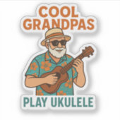 Cool Grandpas Play Ukulele Sticker (Vorderseite)