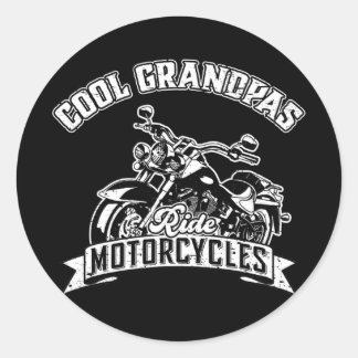 Cool Grandpas Ride Motorcycles Grand Father Funny Runder Aufkleber