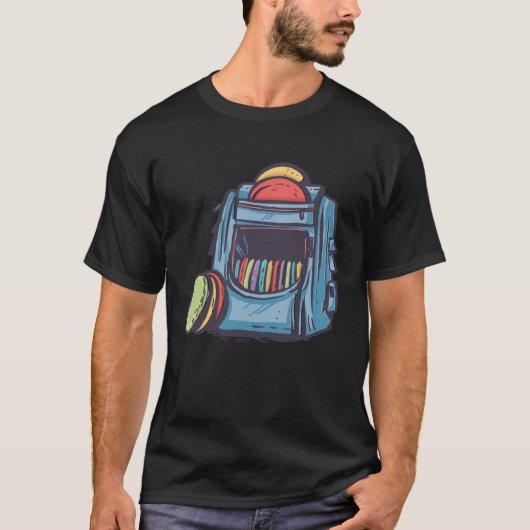 Cool Graphic Disc Golf Backpack T-Shirt (Vorderseite)