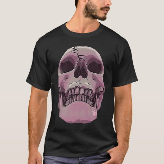 Cool Graphic Skull Death Skeleton Goth Halloween T-Shirt (Vorderseite)