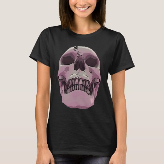 Cool Graphic Skull Death Skeleton Goth Halloween T-Shirt (Vorderseite)