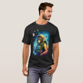 Cool Graphic Space Chimp Monkey Astronaut Cosmonau T-Shirt (Vorne ganz)
