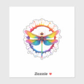 Cool Graphic Tie Dye Sunglasses Dragonfly Illustra Aufkleber (Blatt)