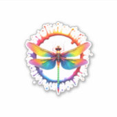 Cool Graphic Tie Dye Sunglasses Dragonfly Illustra Aufkleber (Vorderseite)