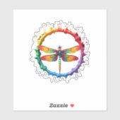 Cool Graphic Tie Dye Sunglasses Dragonfly Illustra Aufkleber (Blatt)