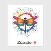 Cool Graphic Tie Dye Sunglasses Dragonfly Illustra Aufkleber (Blatt)