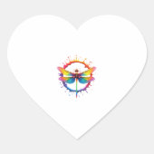 Cool Graphic Tie Dye Sunglasses Dragonfly Illustra Herz-Aufkleber (Vorderseite)