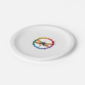 Cool Graphic Tie Dye Sunglasses Dragonfly Illustra Pappteller (Schrägansicht)