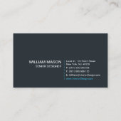 Cool Grau, Blau und Weiß Schlicht - Visitenkarte (Rückseite)