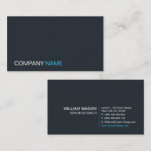 Cool Grau, Blau und Weiß Schlicht - Visitenkarte (Vorne/Hinten)