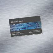 Cool-grau-blaue Stromkreisreparatur Magnetische Visitenkarte (Beispiel)