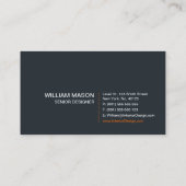 Cool Grau, Orange und Weiß modern - Visitenkarte (Rückseite)