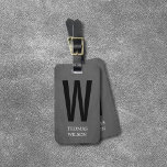 Cool-Grau-Schwarz-Fett-Monogramm Gepäckanhänger<br><div class="desc">Cooles,  vollständig anpassbares Gepäckanhänger-Design mit Textur grauer Hintergrund und fett schwarzer Monogramm. Modernes,  elegantes Design.</div>