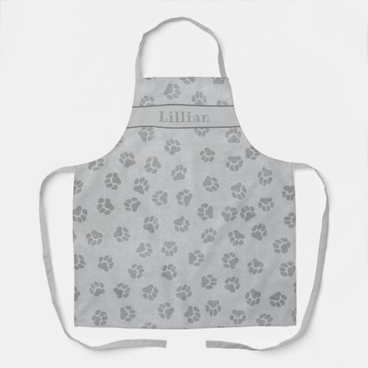 Cool Graue Dog PW Druckmuster Personalisiert Schürze (Vorderseite)