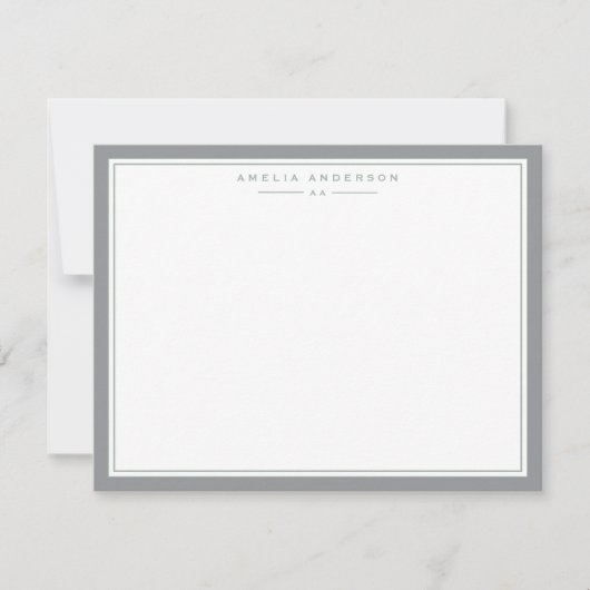 Cool Gray Frame Note Card Einladung (Vorderseite)
