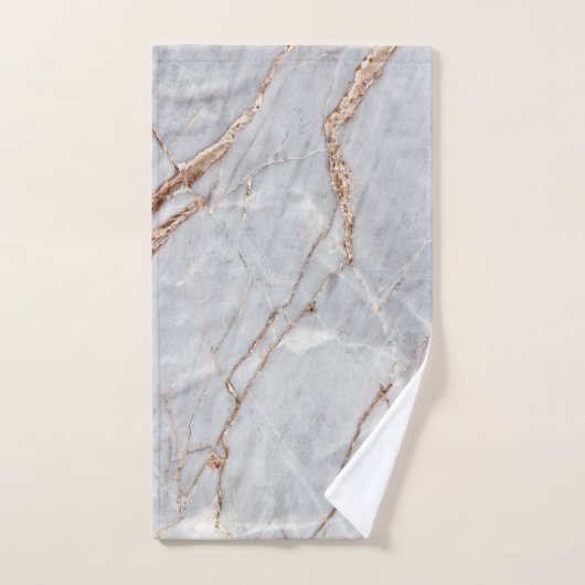 Cool Gray Gold Marble Stne Badhandtuch Set (Handtuch)