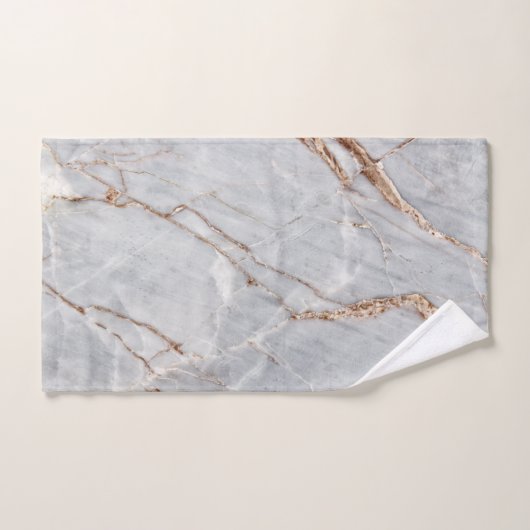 Cool Gray Gold Marble Stne Badhandtuch Set (Handtuch)