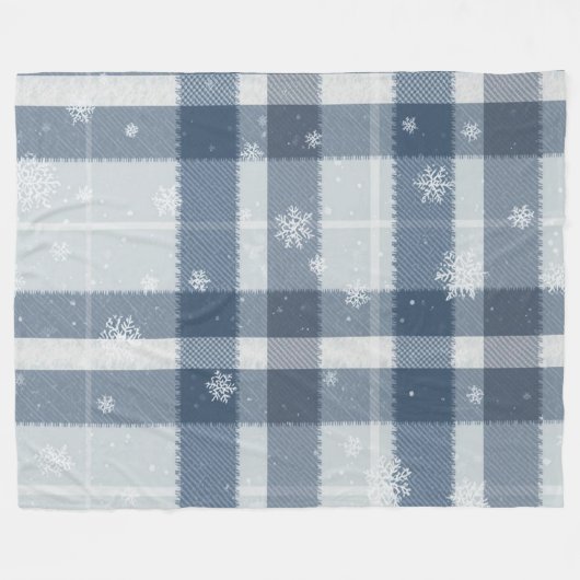 Cool Gray Minimalist Plaid Fleece Blanket (Vorderseite (Horizontal))