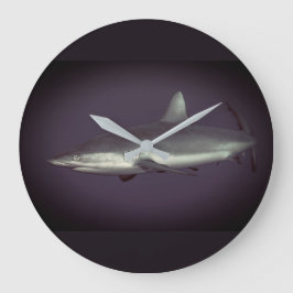 Cool Gray Reef Shark Große Wanduhr