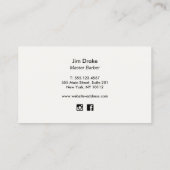 Cool Gray Suede Barber Pole Barbershop Visitenkarte (Rückseite)