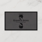 Cool Gray Suede Barber Pole Barbershop Visitenkarte (Vorderseite)