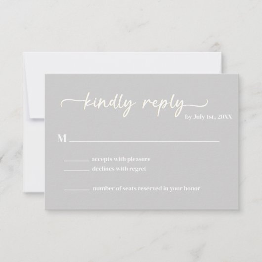 Cool Gray Trendy Script UAWG RSVP Karte (Vorderseite)