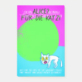 Cool Green Alice für die Katz'  Post-it Klebezettel (Vorderseite)