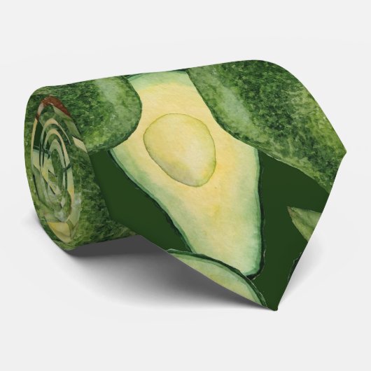 Cool Green Avocado Pattern Krawatte (Gerollt)