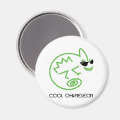 Cool Green Chameleon Magnet (Vorderseite/Rückseite)