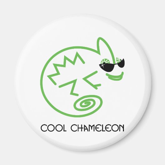 Cool Green Chameleon Magnet (Vorne)