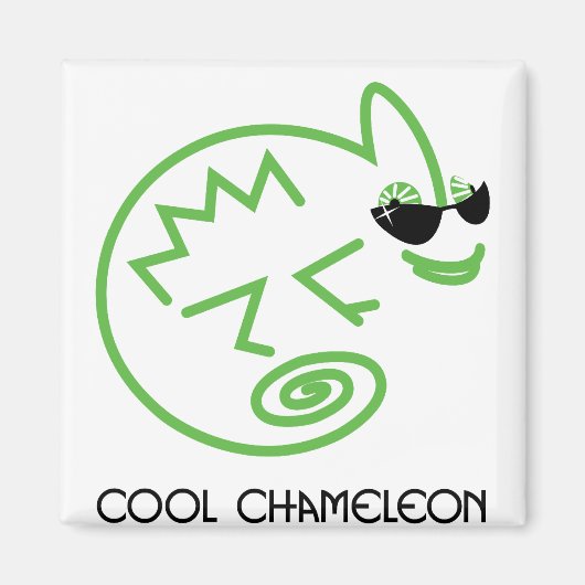 Cool Green Chameleon Magnet (Vorne)