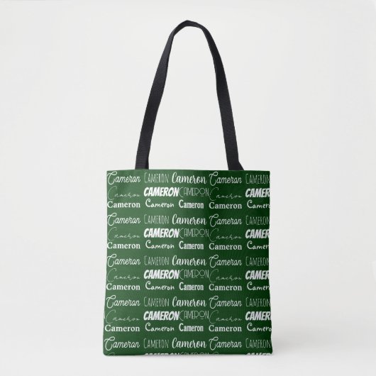 Cool Green Customized Name Collage Tasche (Vorderseite)
