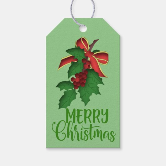 Cool Green Frory Weihnachtsmistletoe Personalisier Geschenkanhänger (Vorderseite)