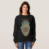 Cool Green Hamsa Hand Personalisiert Sweatshirt (Vorne ganz)