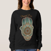 Cool Green Hamsa Hand Personalisiert Sweatshirt (Vorderseite)