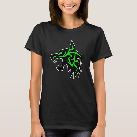 Cool green lightning wolf T-Shirt (Vorderseite)