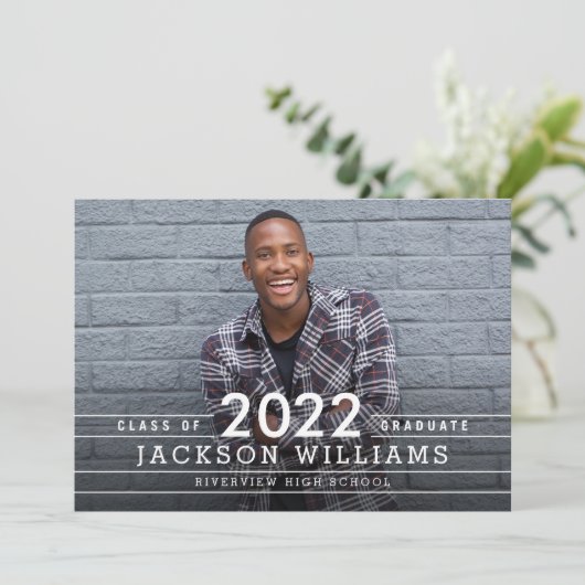 Cool Grids Abschluss Ankündigung Einladung (Stehend Vorderseite)