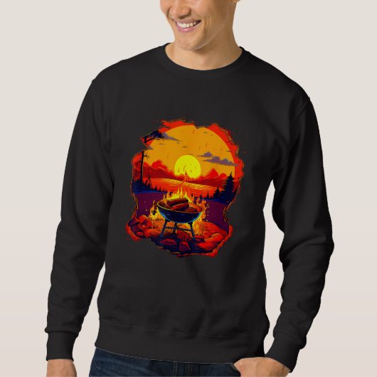 Cool grilling at Lake in summery Days with Family Sweatshirt (Vorderseite)