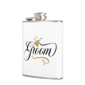 Cool Groom Wedding add name  Flachmann (Links)