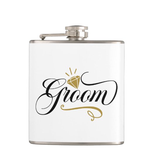 Cool Groom Wedding add name  Flachmann (Vorderseite)