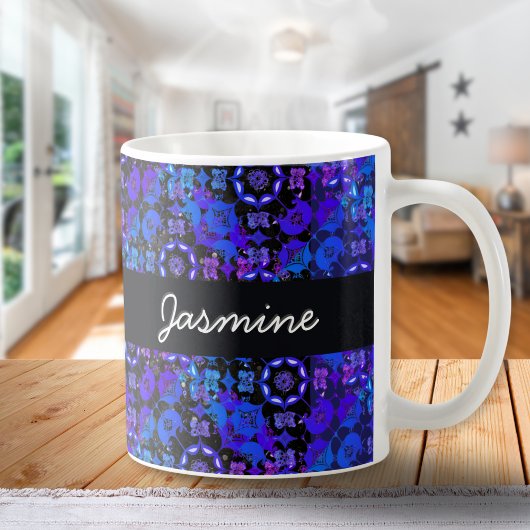Cool Groovy Boho Retro Chic Blue Lila Hippie Kaffeetasse