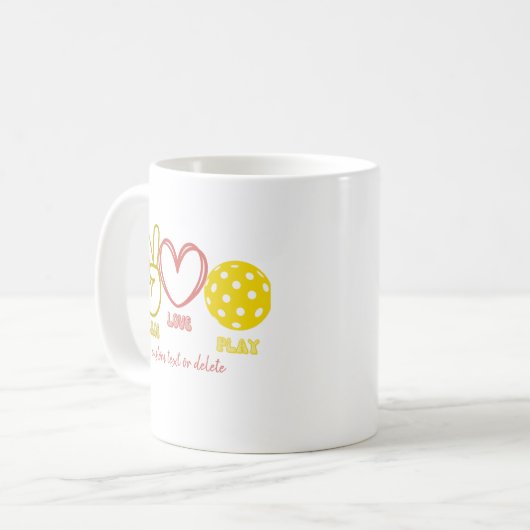 Cool Groovy Peace Liebe Pickleball Custom Kaffeetasse (Vorderseite Links)