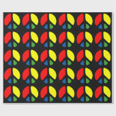 Cool Groovy Peace Sign Hippie Pattern Geschenkpapier (Flach)