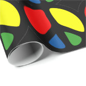 Cool Groovy Peace Sign Hippie Pattern Geschenkpapier (Rolleneckpunkt)