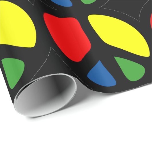 Cool Groovy Peace Sign Hippie Pattern Geschenkpapier (Rolleneckpunkt)